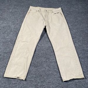 Levis 501 Jeans Mens 38x27 White Oak Cone Denim Classic Button Fly Retro Style